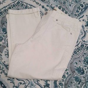 Vintage America White Cotton Cropped Jeans Size 6